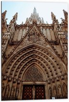 Dibond - Kathedraal van Barcelona Bovenkant - 60x90cm Foto op Aluminium (Met Ophangsysteem)