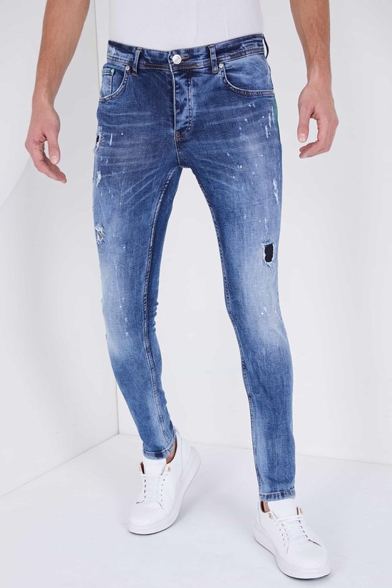ASOS Katoen Smalle Jeans in het Blauw voor heren Heren Kleding voor voor Jeans voor Slim jeans 