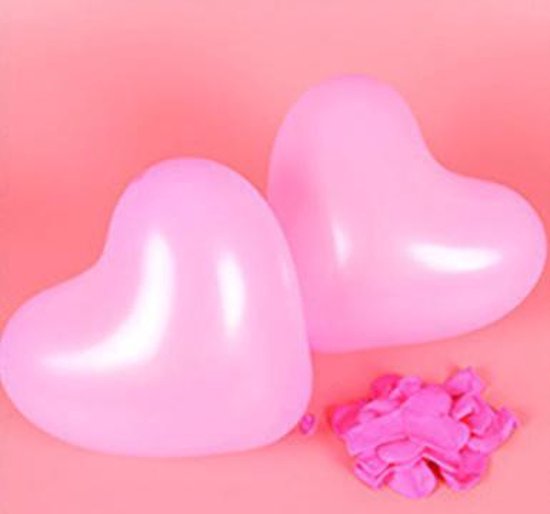 Hartjes ballonnen licht roze (10 stuks) | Verjaardag - Jubileum - Bruiloft - Verloving - Valentijn