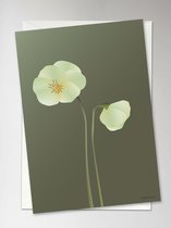 ViSSEVASSE Pansy Forest Green - Greeting Card - XS