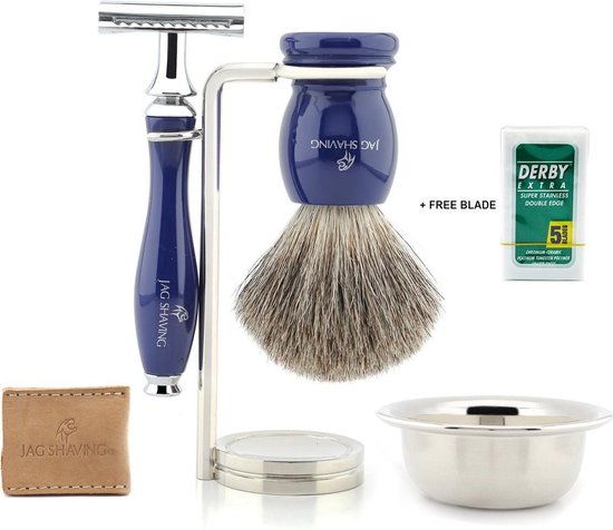 Dubbele Rand Luxe Heren Scheerset Beste Cadeau Idee voor Heren (Shaving Kit)