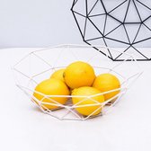 JTK Fruitschaal - Stevig Hole-Out frame ontwerp - Solide Wit Metaal - 25 cm diameter