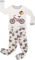 Elowel - Meisjes Pyjama 2 Delig, 100% Katoen, Comfortabel, Slim fit Broek | 18-24 Maand | Fiets