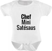 Rompertje met tekst "Chef Saté Saus" - Kraam Cadeau - Baby Cadeau - Baby Quote - Baby Kleding