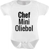 Rompertje met tekst "Chef Mini Oliebol" - Kraam Cadeau - Baby Cadeau - Baby Quote - Baby Kleding