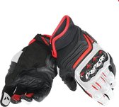 DAINESE CARBON D1 SHORT GLOVES BLACK WHITE LAVA-RED XL