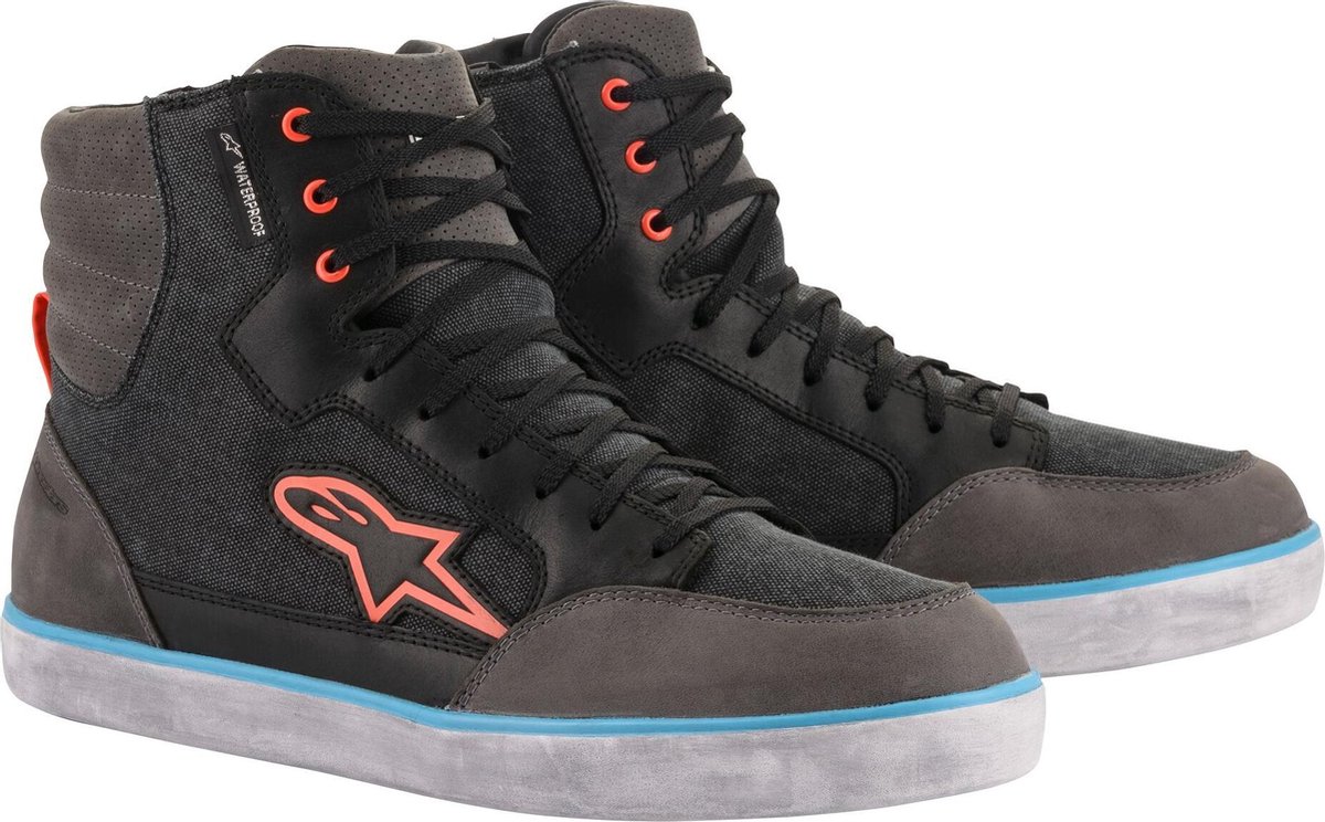Alpinestars J-6 Waterdichte Canvas Zwart Antraciet Lichtblauw - Laars