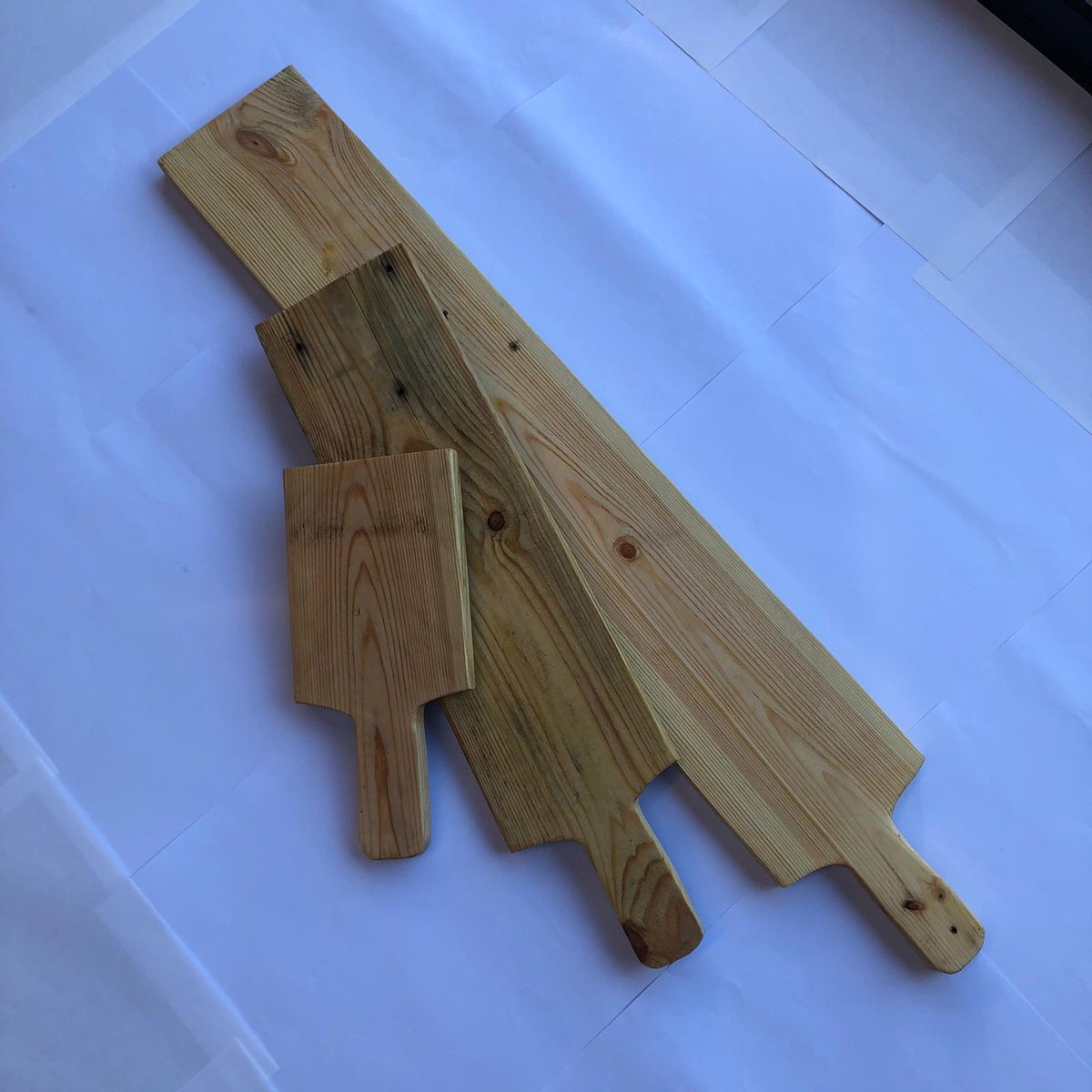 Serveerplanken set van gerecycled pallet hout | kaasplank 30 cm | serveerplank 58 cm | tapasplank 80 cm