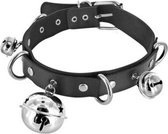 Fetish Tentation Naughty Kitty Bells - BDSM - Halsband met Belletjes en Ringen - Verstelbaar - Zwart