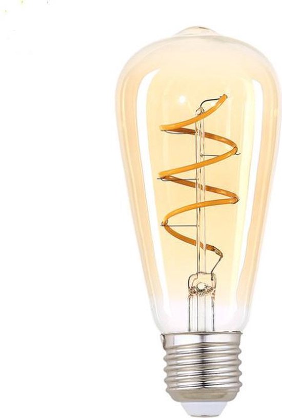 Gauloise LED Bulb - ST64 - Spiraal lamp - Ø 6,4 cm - LED Dimb. - E27 - 1x5W  2200K - Amber | bol.com