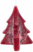 Home Society - Kaars Kerstboom - 8,5 cm hoog - Rood -  Doos 12 stuks