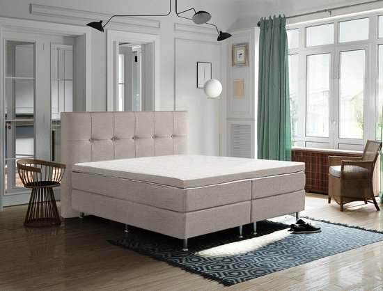 Complete Luxe Boxspring - Sierre - Dreamhouse - 160x200 - Beige - Twee persoons - Bed - Dreamhouse