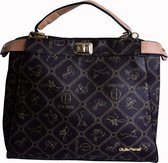 Giulia Pieralli luxe designer dames handtas bruin crème - Fashion glamour bag