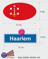 Haarlem steden vlaggen auto stickers set van 2 stickers