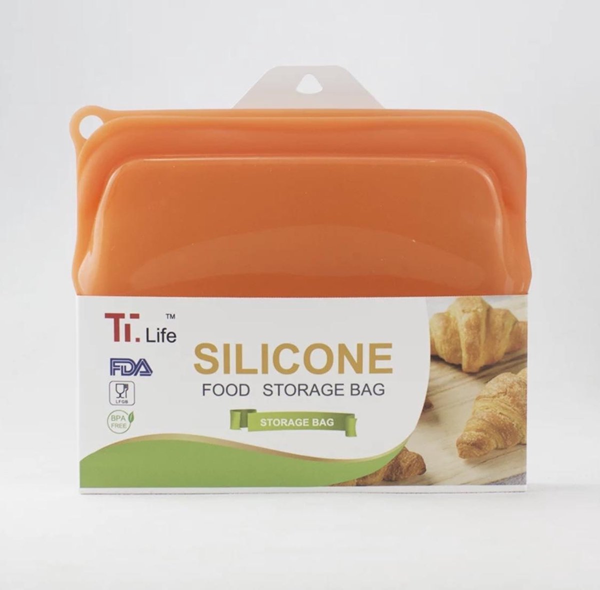 Diepvrieszakjes - Hersluitbare Zakjes - Siliconen Vershoudzakken - Herbruikbare Zakjes - Oranje - 900 ml