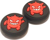 Thumb Grips | Thumb Sticks | Gaming Thumbsticks | Geschikt voor Nintendo Switch & Lite | 1 Set = 2 Thumbgrips | Geest | Zwart/Rood