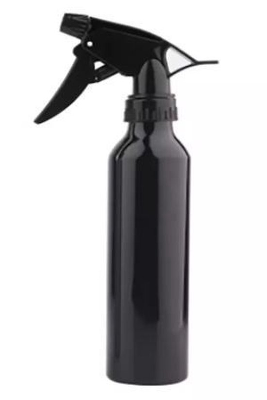Metalen Sprayflacon Leeg Zwart- 1x 300ML - RVS - Sprayflesje Metaal - Spuitfles - Sprayfles - Water Verstuiver - Spray Bottle
