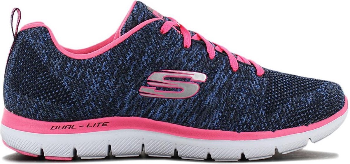 Skechers Flex Appeal 2.0 High Energy Dames Sneakers Sport Casual schoenen  Blauw-Roze 12756-NVHP - Schoenen.nl