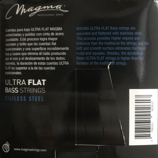 Magma BE175SUF Cordes basses professionnelles Ultra plates pour basse électrique 5 cordes Medium