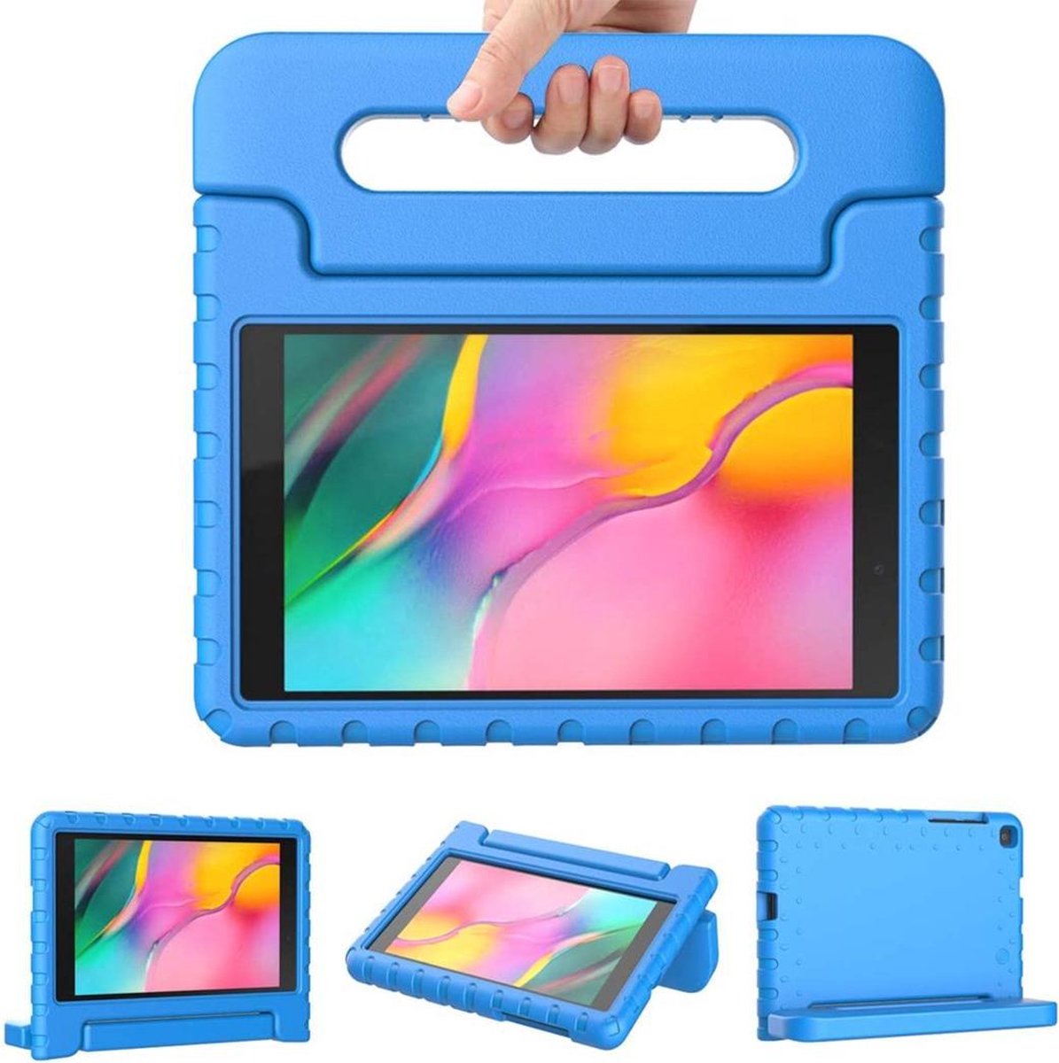 Samsung Galaxy Tab A 8.0 (2019) Hoes Kinderen - iMoshion Kidsproof Backcover met handvat - Blauw