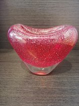 Deru Design - Moederdag - Vaas - Hart - (H)12cm - Glitter - Rood - Love - Liefde - Glas