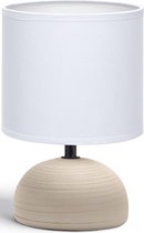 LED Tafellamp - Tafelverlichting - Aigi Conton 2 - E14 Fitting - Rond - Mat Bruin - Keramiek