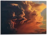 Dibond - Oranje Wolkenvelden - 40x30cm Foto op Aluminium (Wanddecoratie van metaal)