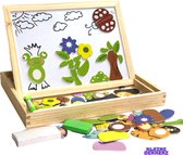 Magnetische Houten Puzzel - Kikker -Tijger - Krijtbord- Krijten - Magneten Speelgoed - Duurzaam -White Board - Peuter - Kleuter - Kinderen - Creatief - Spelend Leren - Actief - Rek