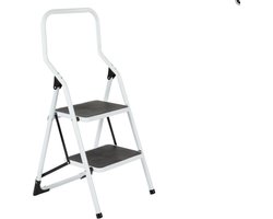 Trapladder BIG STEP met hoge leuning wit