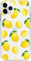 Fooncase Hoesje Geschikt voor iPhone 12 Pro Max - Shockproof Case - Back Cover / Soft Case - Lemons / Citroen / Citroentjes