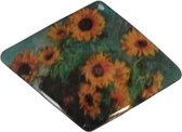 Haarspeld ruitvorm 8 cm , zonnebloemen Claude Monet