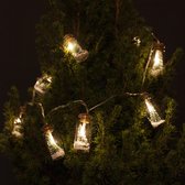 Lights Dennenboom - Sneeuw - Glazen Containers - 8 Eco Leds - Binnen verlichting - Cadeau