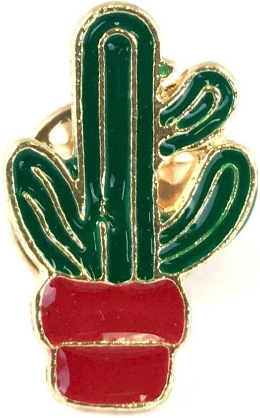 Broche Cactus En Pot Rouge 2,1 x 1,3 cm