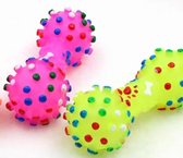 Hond Dumbbell 2 Stuks Roze en Geel - Honden Speelgoed - Geschikt voor alle honden