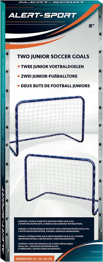 Alert Sport Mini Voetbaldoelen Set 76x56x45 cm Blauw/Wit - 2 Stuks voor Kinderen