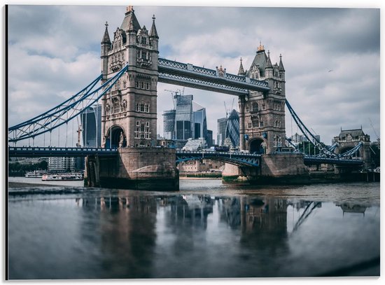 Dibond - Tower Bridge - Verenigd Koninkrijk - 40x30cm Foto op Aluminium (Met Ophangsysteem)
