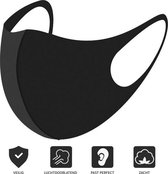 Mondkapjes wasbaar en herbruikbaar-100% neopreen mondkapje-niet medisch mondmasker-3 stuks-Zwart
