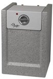 Plieger boiler, lichtgrijs met textuur, met wit bedieningspaneel en draaiknop.