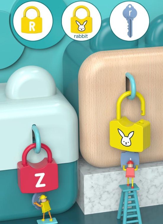 Thumbnail van een extra afbeelding van het spel Onshine 2-in-1 Nummer & 10 paar sloten en sleutels - Kindersleutel Vergrendelen en ontgrendelen - - Bijpassende game - Leerplezier Spelen van de Montessori - Nummer & Dieren leren - lockspeelgoed, sensorisch educatief hulpmiddel