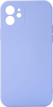 Shop4 - Geschikt voor iPhone 12 mini Hoesje - Back Case Mat Licht Blauw