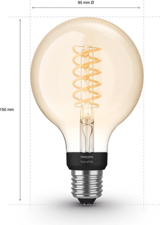 dynastie schildpad verlichten Philips Hue Filament Lamp - White - G93/E27 - losse lamp - Bluetooth | bol .com