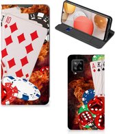 Book Stand Case Personaliseren Geschikt voor Samsung Galaxy A42 Smart Cover Casino