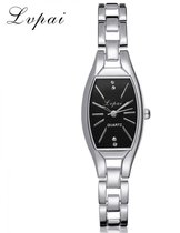 Hidzo Horloge LVPAI Quartz Ø 28/20 - Zilver/Zwart - Staal - Inclusief Horlogedoosje