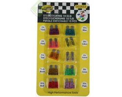 auto steekzekeringen - 10 delig - 35, 30, 25, 20, 15, 10, 7.5, 5, 4, 3 ampère