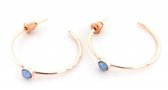 Oorbellen Blue Stone |  Rosegoud