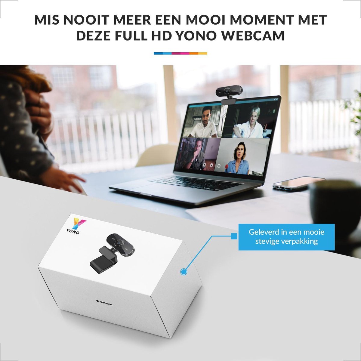 USB Webcam,Laptopwebcam voor PC met Microfoon,HD Pro Webcams,1080p