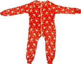 Kerst onesie / Pyjama / Pyjamapak - Rood / Wit - Polyester - Maat 105