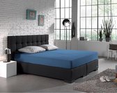 Zachte Dubbel Jersey Extra Breed Hoeslaken Blauw | 190/200x200/210/220/230 | 220 gr/m2 Dichtgebreid | Comfortabel