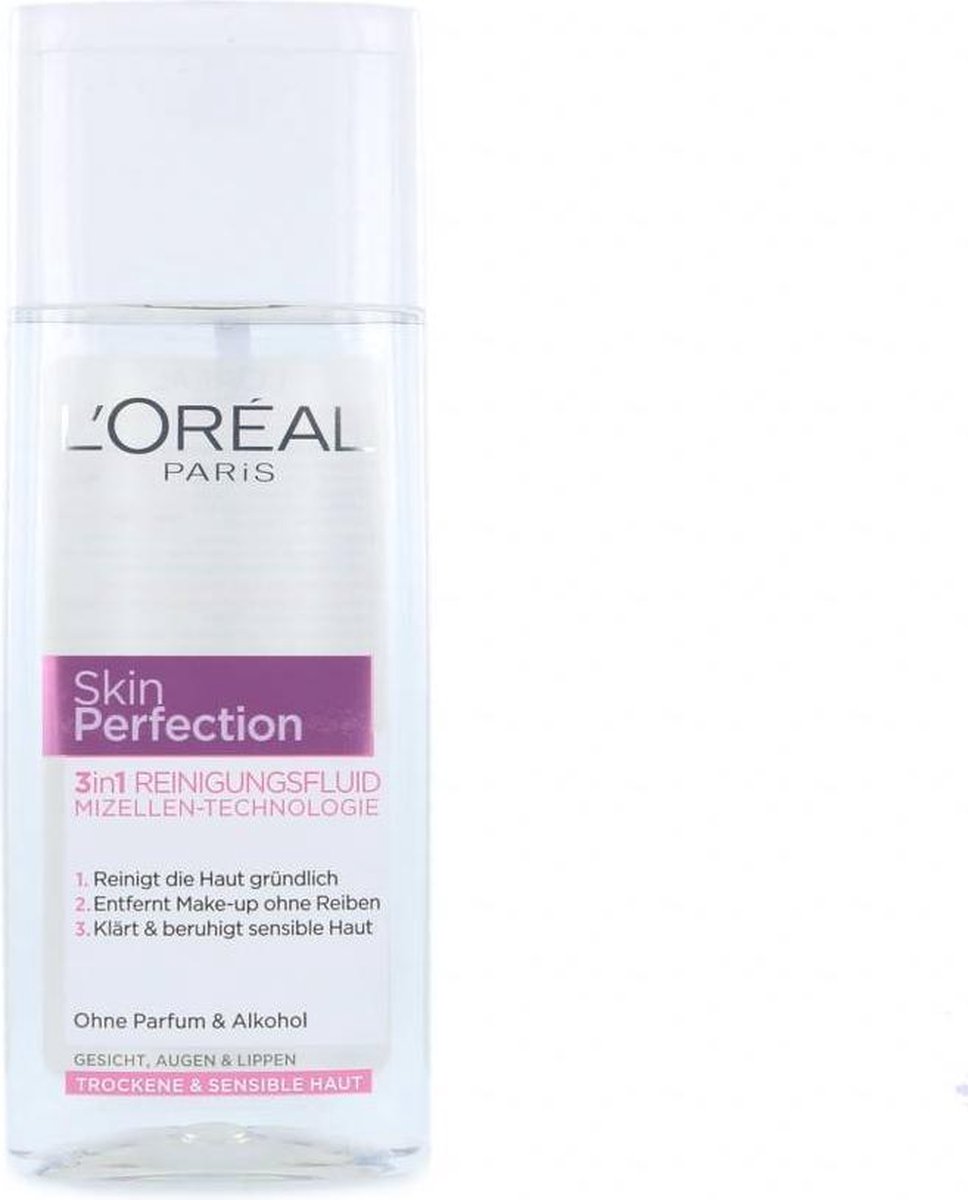 L'Oréal Skin Perfection 3-in-1 Cleansing Water - 200 ml (voor droge en gevoelige Huid)