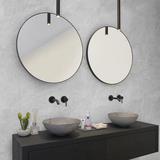Looox Mirror Spiegel rond 60cm black line round zwart | bol.com
